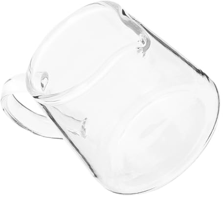 LIGIGWASH Jarra De Leche De Vidrio Transparente Asa 450 Ml Recipiente Para Crema Dispensador De Crema Para Café Hogar Restaurante