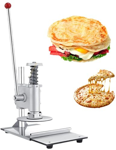 Giuggiolared All-in-One Dough Press: Make Pizza, Roujiamo, Scallion Pancake with 16cm & 25cm Stainless Steel Plates - Hand-Operated for Home Kitchens & Catering Large
