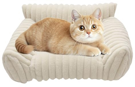Qkbuza Canapé-lit orthopédique pour chat - 50 x 40 x 20 cm - Moelleux et lavable - Avec dessous antidérapant - Pour chiens et chats de petite et moyenne taille