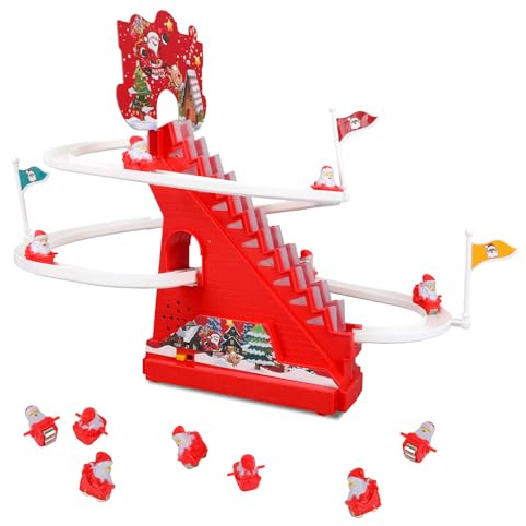 Weihnachtsmann Kletterspielzeug, Langlebige Weihnachtsmann Achterbahn Rennstrecke Lustiges Weihnachts Achterbahn Rutschspielzeug für Kleinkinder Geeignet für Mädchen Jungen