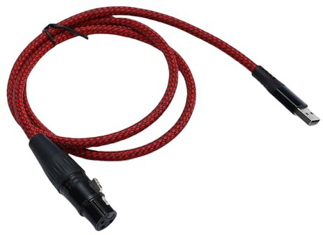 Denash USB -an XLR -Adapter Benötigen Keine Zusätzlichen Treiber, Hochverstärkungs Conversion Chip für Mikrofonaufzeichnungen, Kompatibel mit USB 2.0, Reiner Klangqualität, XLR zu (1m)
