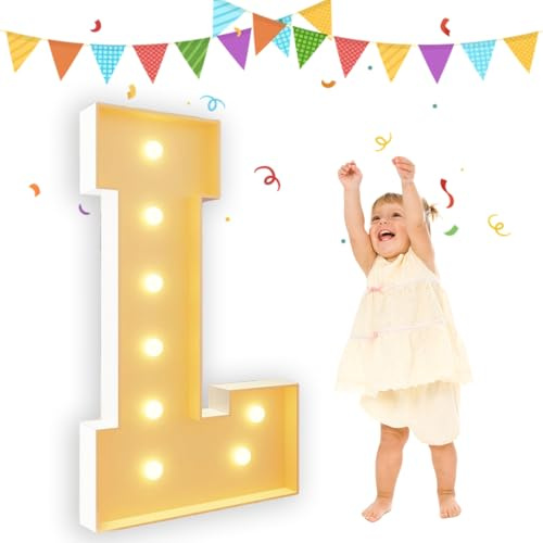 Lettres L prédécoupées pour chapiteau de 0,9 m - Grands chiffres pour décoration de fête, mariage, anniversaire, vacances