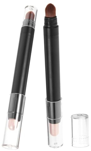 FIXOSHEE Ombretto Matita Duo 2 Pezzi Pennello per Trucco Occhi Nero in Abs, Stick Ombretto a Doppia Punta per Occasione Party e Makeup