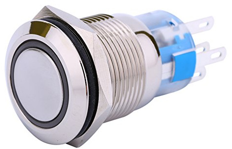 ACOGEDO 12 V Auto Power Angel Eye Metall-Druckknopf, Blauer LED-Licht-Kippschalter, 19 Mm, AP, Rostfrei, Wasserdicht, Hohe Gebrauchsqualität, Schafft Hohe Leichtigkeit Beim Kauf von Geräten von