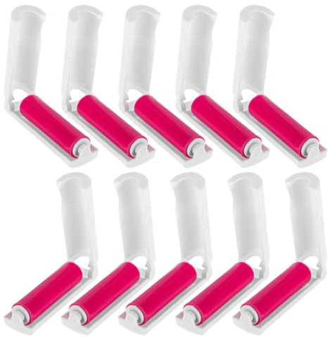 ASAKKURA Rodillo Quitapelusas Portátil Rojo, Mini Rodillo Quitapelusas Reutilizable 20 Piezas, Quitapelos para Mascotas y Ropa, Herramienta Compacta para Eliminar Pelo de Animales en Viaje