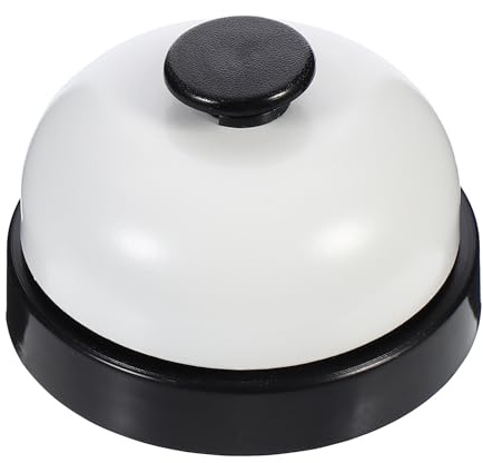 KAJNBN Clochette D'appel en Acier Inoxydable Noir, Légère et Pratique, pour Bars et Cuisines, Sonnerie Claire et Puissante, Facile à Transporter