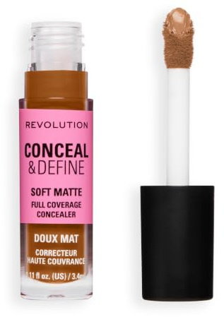 Revolution Conceal & Define Concealer, C13.7NW Scuro o Intenso | Copertura Totale, Finish Opaco per Occhiaie, Rossori e Imperfezioni, Vegan e Cruelty-Free, 3,5ml