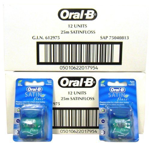 Oral-B Satin-Zahnseide, Minze, 25 m, 24 Stück