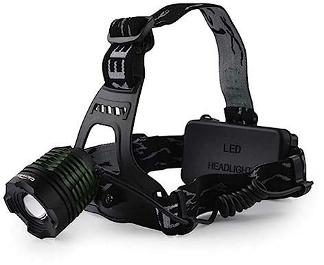 TM Electron TMTOR006 Luz frontal LED recargable con zoom y cinta ajustable a la cabeza para camping, pesca, etc
