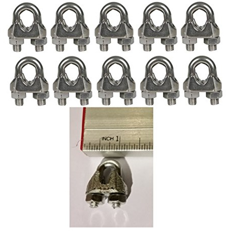 Excursions 3/16' U-Bolts Galvanized Wire Rope Clamps 10 Pack