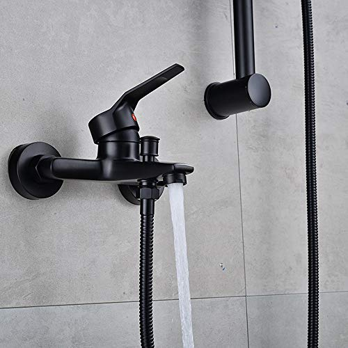 Messing Duscharmatur Bad Kalt- und Warmwasserarmatur, Mattschwarz