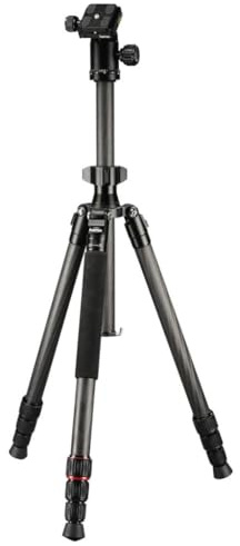 Hama Stativ „Ramble Duo“ (2in1 Kamerastativ und Handystativ mit Handy Halterung, stabiles, leichtes Dreibeinstativ aus Carbon, Fotostativ 3 Fach ausziehbar max. 160 cm, drehbarer Kugelkopf) schwarz
