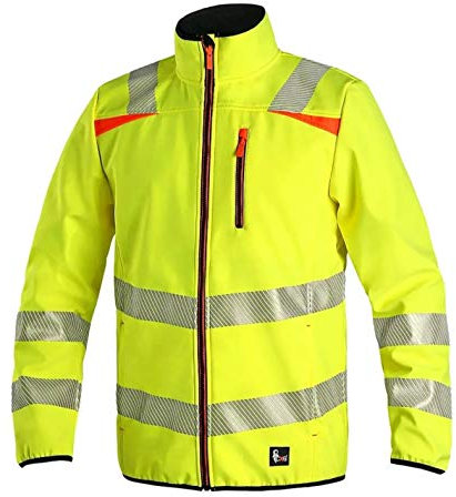 CANIS CXS HOVE Arbeitsjacke Herren reflektierend Warnjacke Jacke Schutz für Maler Monteur Gärtner Mechaniker Taschen Damen Mantel Schutzkleidung; gelb; (XXL)
