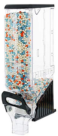 Distributeur De Bonbons Distributeur De Nourriture Sèche Murale Montée en Plastique De Stockage Conteneur De Cuisine De Cuisine pour Céréales Et Haricots (Couleur : Black, Size : 71x15.4X35cm)