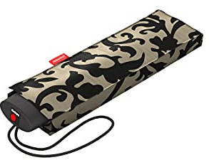 reisenthel Umbrella Pocket Mini in Baroque Taupe – Extrem Leichter und Flacher Taschenschirm aus recycelten PET-Flaschen – Mit großem Schirmdach