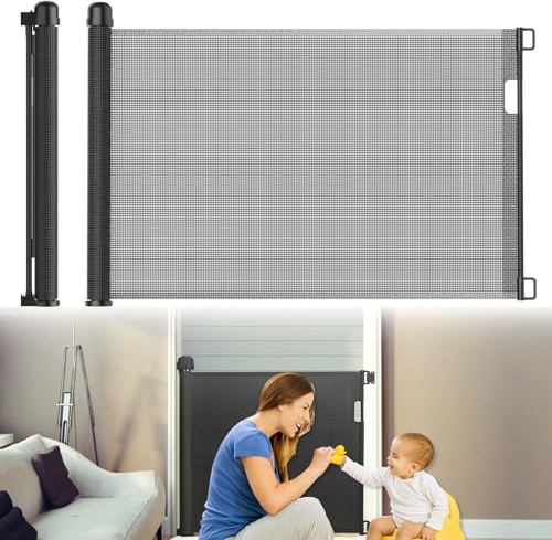 VA-Cerulean Treppenschutzgitter Türschutzgitter Ausziehbar für Kinder und Baby, 150 cm Abschließbar Hundeschutzgitter Barriere,Treppenschutzgitter Absperrgitter für Haustiere, Schwarz