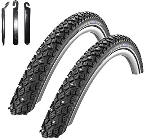 2 x Schwalbe Winter Fahrradreifen K-Guard Reflex Winterreifen 30-622 (28 x 1,20) inkl. 3 Reifenheber