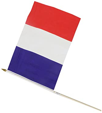 Fahne Flagge 30 x 45 cm mit Holzstab Länge 60 cm Handflagge Stockfahne (Frankreich)