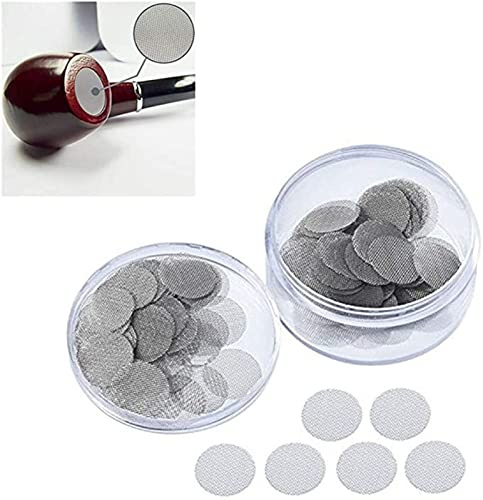 Cheeroyal 150 Stück Edelstahl-Räuchersiebe Pfeifensiebfilter 9,5/12,7/15/15,8/19/20 mm mit Aufbewahrungsbox (19mm)
