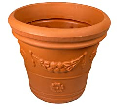 Design-Pflanztopf ROM in der Farbe Terracotta aus Kunststoff | Durchmesser von 40 bis 90 cm (Farbe: Terracotta, Größe F40) | Höhe: 32,5 cm