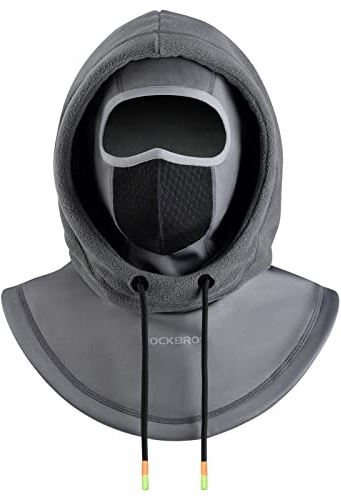 ROCKBROS Sturmhaube Motorrad, Balaclava Skimaske Herren Damen, Full Face Gesichtsmaske, Wintermütze & Halswärmer, Warm, Winddicht, Atmungsaktiv für Radfahren, Skifahren, Snowboarden, Grau
