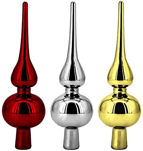 Weihnachtsdeko Christbaumspitze Weihnachtsbaumspitze Baumschmuck - 20cm - Glas - Weihnachtsbaumschmuck Christbaumschmuck - Weihnachtsbaum - Gold