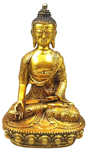 Buddha-Figur 29 cm alte Bronze-Sakyamuni-Nylon-Robe, sitzender Buddha, eingeschlossene Buddha-Statue, Buddha-Statue, Heimdekoration