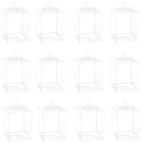NBEADS 20 Stück Hängende Transparente Geschenkboxen, 8x8x10 cm Klare Wiederverwendbar Schachtel Rechteckige Bevorzugungsschachteln Für Weihnachten Hochzeit Party Ornamente
