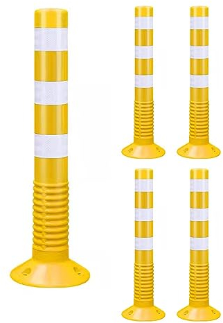 Verkehrskegel Leitkegel Absperrpfosten Reflektierende Parkkegel 12 8 6 5 4 2 Stück, 75cm Verkehrsleitpfosten Für Parks, Gartenwege Und Straßen, Kommerzielle Flexible Warnkegel (Color : Yellow, Size