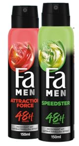Fa For Men Deodorant & Bodyspray Attraction Force, 1x 150ml & Fa Men Deodorant & Bodyspray Speedster, 1x 150ml