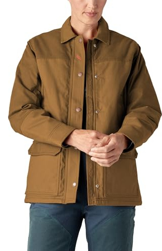 Dickies Women’s Waxed Canvas Chore Coat, BROWN, 2X