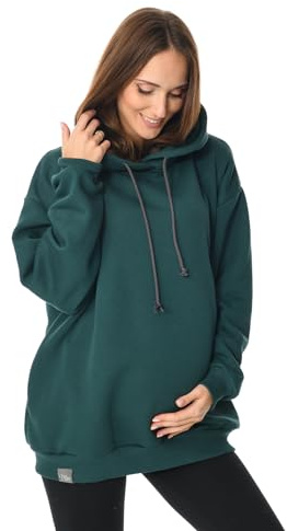 MijaCulture mammamode oversize 2-i-1 amningströja och mammatröja, amningströja, Naomi M016, grön, L-XL