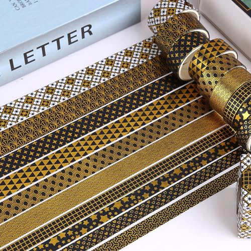 Uixxducc 10 Rollen Washi Tape, Masking Tape Set Dekoratives Klebeband DIY Papier Tape für für Scrapbooking DIY Handwerk, Bastler, verschönert Journals (D)