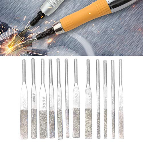 12pcs Metal File Set, 3mm Mini Needle File Set Includes Flat Metal Grit Tools Glass Repair File