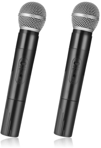 Prasacco 2 Stück gefälschte Mikrofone – realistische Mikrofon-Requisiten für Sprachübungen und Karaoke