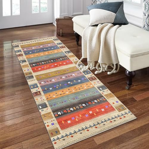 PaGuvFng Tapis Cuisine Devant Evier Antidérapant 60 x 180 cm Tapis Couloir Long Motifs Géométriques Tapis De Passage Tapis Salle De Bain Tapis Entree Interieur Tapis de Cuisine Lavable en Machine