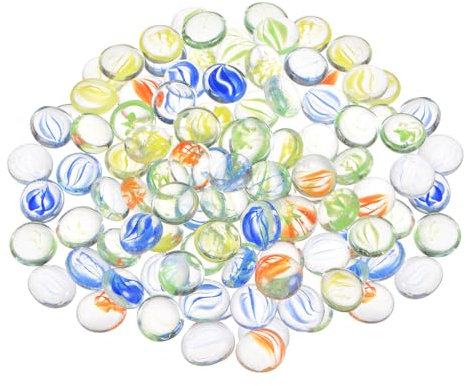 QUARKZMAN Perle di vetro da fuoco per focolare, rotonde, ghiaia, ciottoli, riflettenti, per contenitore di pesce, decorazione acquario, 1000 g/2,2 lbs, trasparente colorato