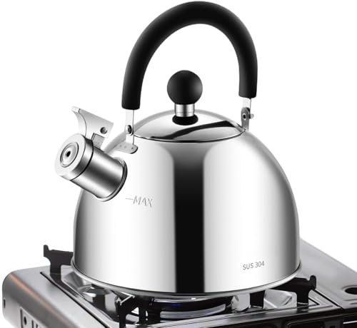 Bollitore in acciaio inossidabile - Ancoraggio fischiante, bollitore a per stufa ad acqua | Manico resistente al calore, resistenza alla ruggine, design classico in acciaio inossidabile bo