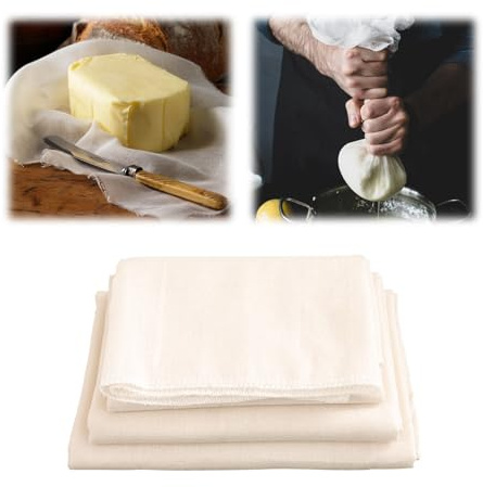 Paños de gasa precortados, grado 100, ultrafinos, para colar y cocinar, 100 % algodón sin blanquear, para colar, herramientas de queso de muselina peinada (50 x 50 cm)