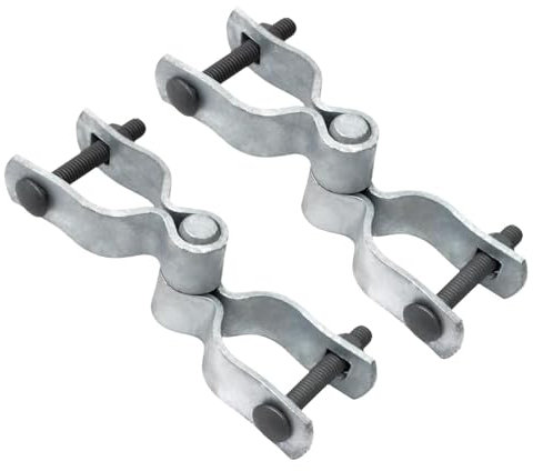 MagiDeal 2 Sets 1-3/8 Chain Link Fence Gate Hinge Kit Rustproof Nut & Bolt Included Outdoor Gate Hardware for Chain Link Fencing