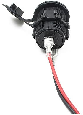 Operitacx Adaptador USB Doble para Coche y Motocicleta con Cable de 60 CM, Diseño Compacto Ignífugo para Teléfono Móvil y GPS