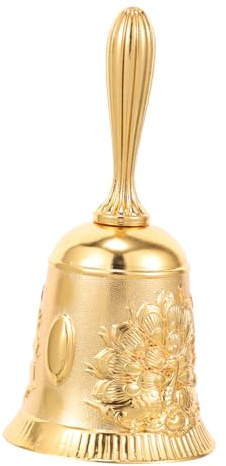 PartyKindom Campana De Mano Relieve De Pavo Real Vintage para Servicio Restaurante Bar y Cocina para Llamar Atención Recepción y Eventos