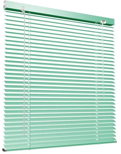 Window Venetian Blinds, 25mm Aluminium Slats Horizontal Blinds, Custom Privacy Blackout Window Shades for Home Office Bathroom Bedroom Living Room(Green)
