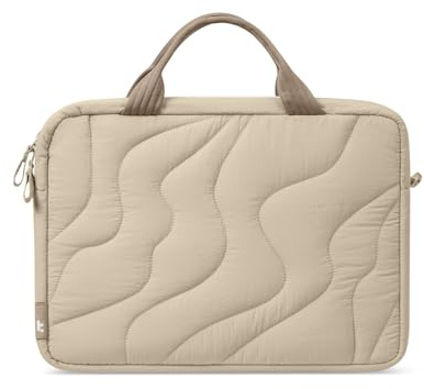 tomtoc Laptoptasche 16 Zoll, Puffy Laptop Tasche für Damen, Leichte Laptoptasche für 16 Zoll MacBook Pro M5 Pro/Max M4, Modische Laptophülle Arbeitstasche Aktentasche Handtasche für Tägliches Pendeln