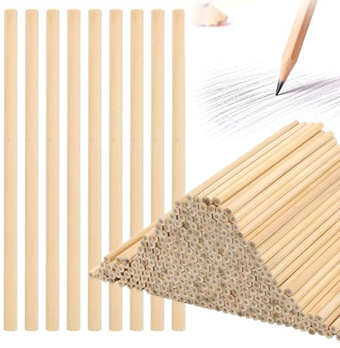 PINGEUI 300 PCS Wooden HB Pencils Hexagonal, Wooden Pencil Bulk, Natural Wood Sketching Pencils for School, Office, Engineering Marking, Drawing, Writing(17.5cm)