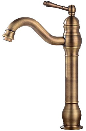 YIGUANXIN Bathroom Basin Mixer Faucet, Pure Copper Handle Single Hole Retro Bathroom Faucet (Antique)