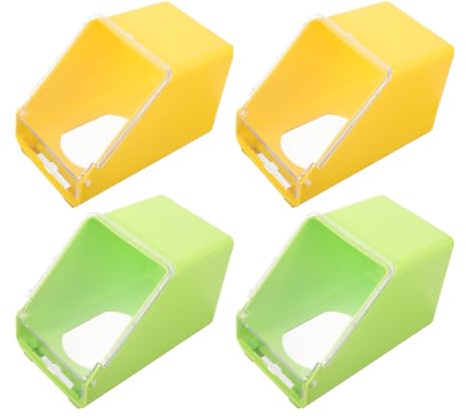 DOITOOL 4pcs Hanging Feeder with Cover Wear-resistant Material Bird Cage Feeder for Birds Including Parrots Budgies Cockatiels Suitable for Easy Feeding and Cleaning