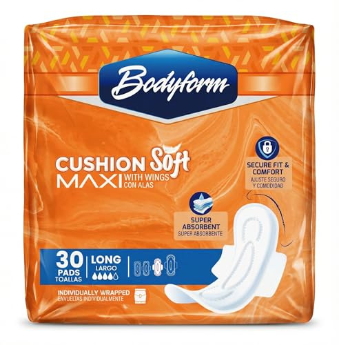 Bodyform Maxi - Value Sanitary Napkins, Cushion Soft Always Comfortable and Ultra-Absorbent (Long, 30 Count