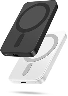 Miady 2 Pack Ultra Slim Magnetic Wireless Portable Charger 5000mAh | for Magsafe Power Bank, USB-C, Compatible with iPhone 17/16/15/14/13/12 Series, Great Equipment for Emergencies