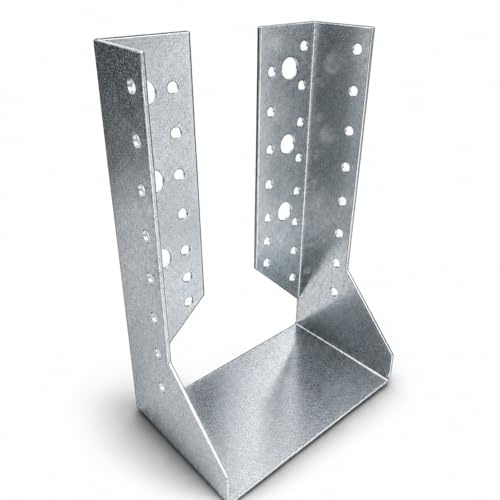 TORVON Zapatilla de viga 10 unidades, 160 x 170 x 75 x 2,0 mm, galvanizada en caliente, conector de viga, conector de madera, soporte para postes de porche, terraza, pérgola